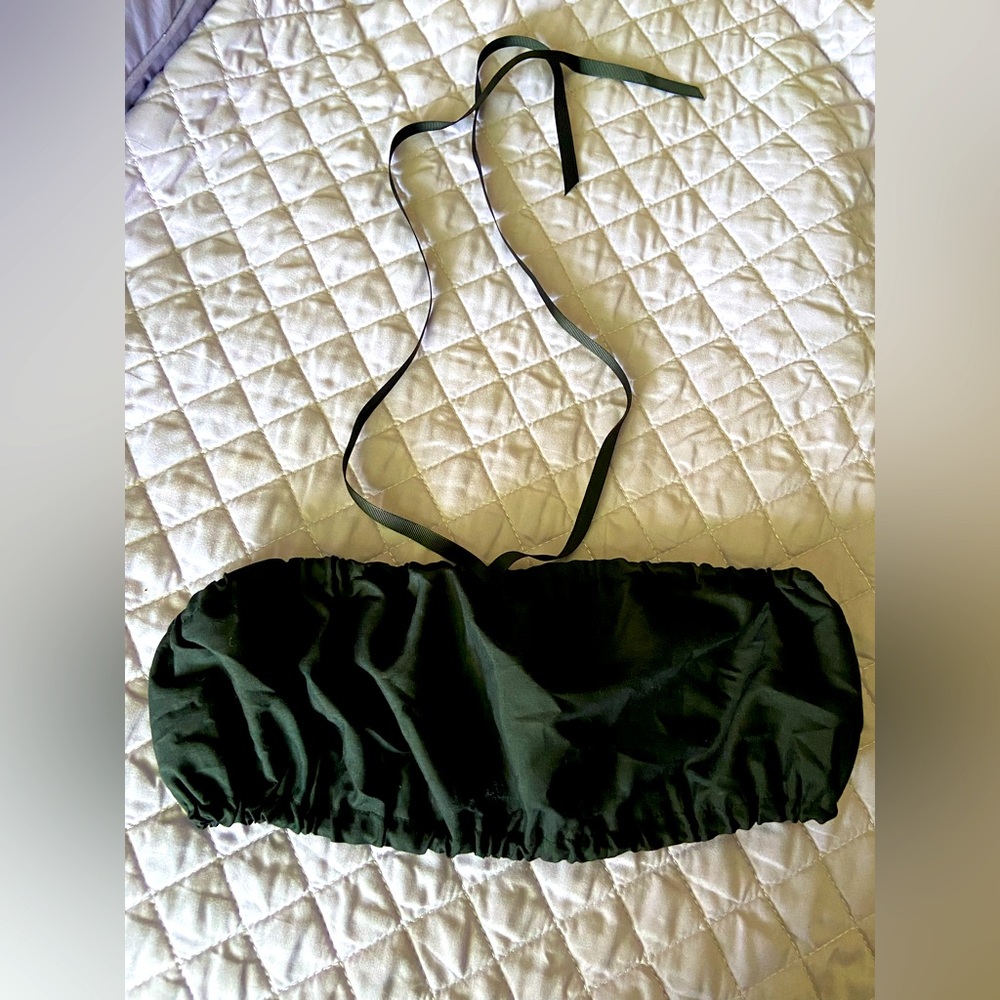 DI brooks of Outlimitz crop bra halter top black pinup rockabilly